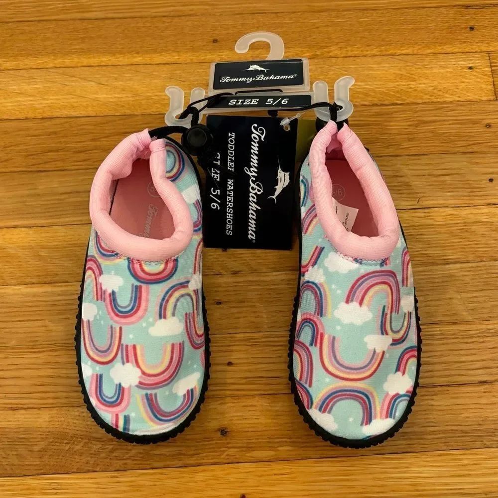 Tommy Bahama rainbow Water shoes machine washable toddler size 5/6 NWT